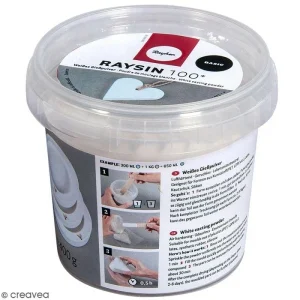 nouveau produit Rayher Préparation Pour Béton Créatif Poudre De Moulage Raysin 100 Basic – Blanc – 400 G 6