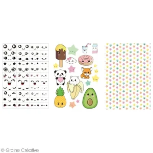 Promotio de vente Graine Créative Outil Modelage Transferts Pour Pâte Polymère – Kawaii – 3 Planches 7